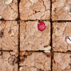 toasted walnut brown butter blondies tray from above